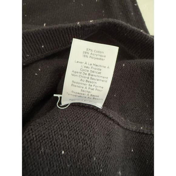 Talbots Sweater Dress XL Speckled Heather Black Buttoned Down Collar Knee Length - Picture 9 of 13